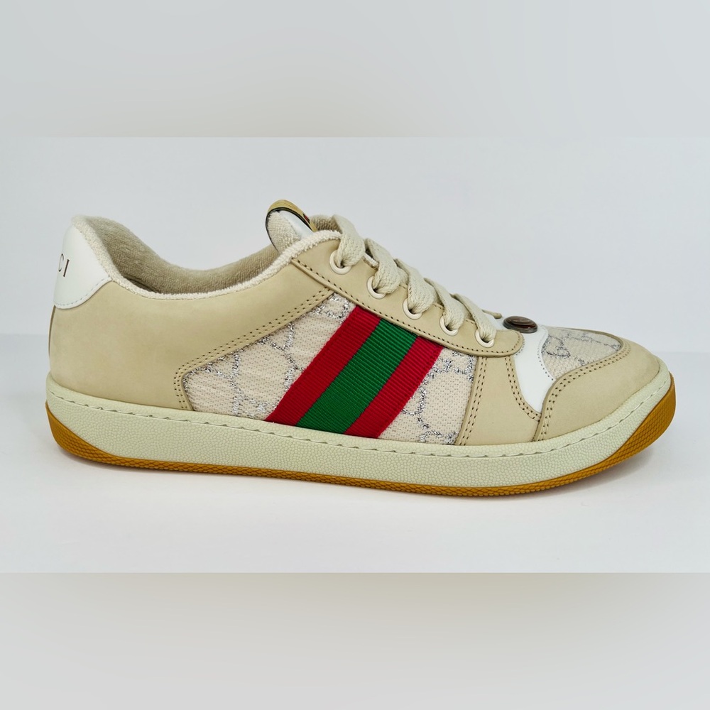Gucci Screener Ace Women's GG Sylvie Web Enamel Logo Supreme Sneakers EU 41 - Picture 3 of 12